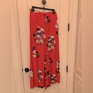 Free People Red Wide-Leg Pants.